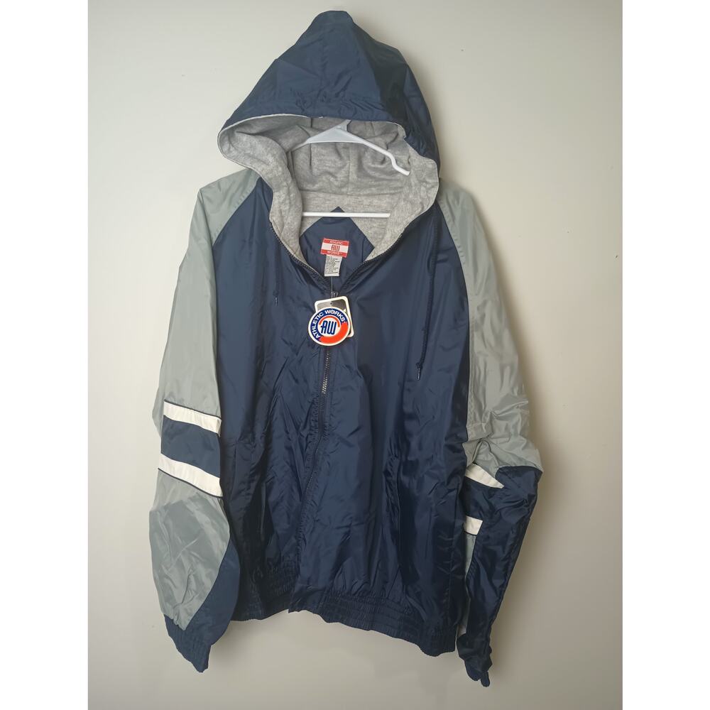 Vtg 90s Athletic Works Windbreaker Full‎ Zip Jacket Men's Large NWT Gift